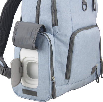 Baby Portable Diaper Changing Pad Diaper Changer Travel Bag, Changing Mat, Baby Changing Station, Infant Gift, Light Blue Chambray
