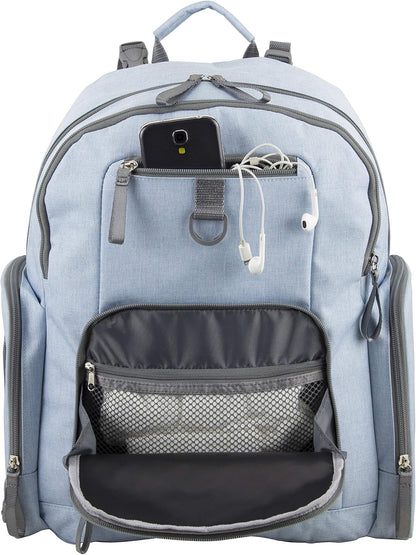 Baby Portable Diaper Changing Pad Diaper Changer Travel Bag, Changing Mat, Baby Changing Station, Infant Gift, Light Blue Chambray