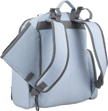 Baby Portable Diaper Changing Pad Diaper Changer Travel Bag, Changing Mat, Baby Changing Station, Infant Gift, Light Blue Chambray
