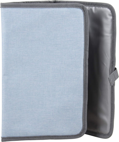 Baby Portable Diaper Changing Pad Diaper Changer Travel Bag, Changing Mat, Baby Changing Station, Infant Gift, Light Blue Chambray