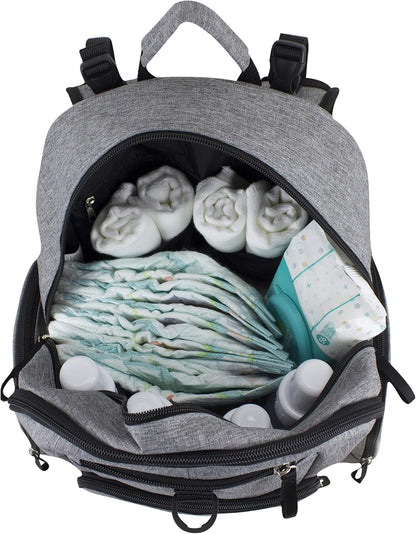 Baby Portable Diaper Changing Pad Diaper Changer Travel Bag, Changing Mat, Baby Changing Station, Infant Gift, Light Blue Chambray