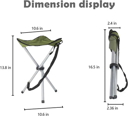 Folding Camping Stool,16.5" Folding Camping Chairs,Portable Tripod Seat,Outdoor Travel Tall Chair for Camping Walking Hunting Hiking Fishing Mountaineering Picnic Beach BBQ Garden Lawn(Pink)