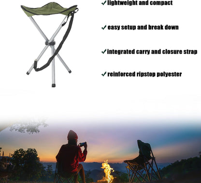 Folding Camping Stool,16.5" Folding Camping Chairs,Portable Tripod Seat,Outdoor Travel Tall Chair for Camping Walking Hunting Hiking Fishing Mountaineering Picnic Beach BBQ Garden Lawn(Pink)