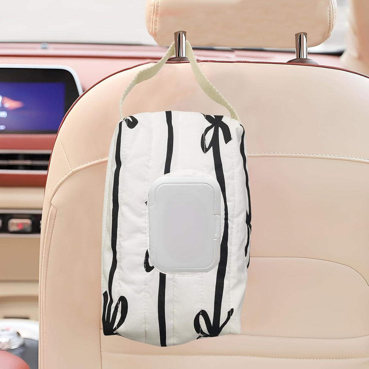 Reusable Bow Baby Wipes Dispenser(White/Black)