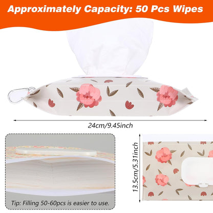 3 Pcs Travel Wipes Case, Portable Reusable Wipes Pouch, Waterproof and Dustproof Wipe Holder Travel for Diaper Bags and Strollers, and It is Easy to Keep Wipe Fresh