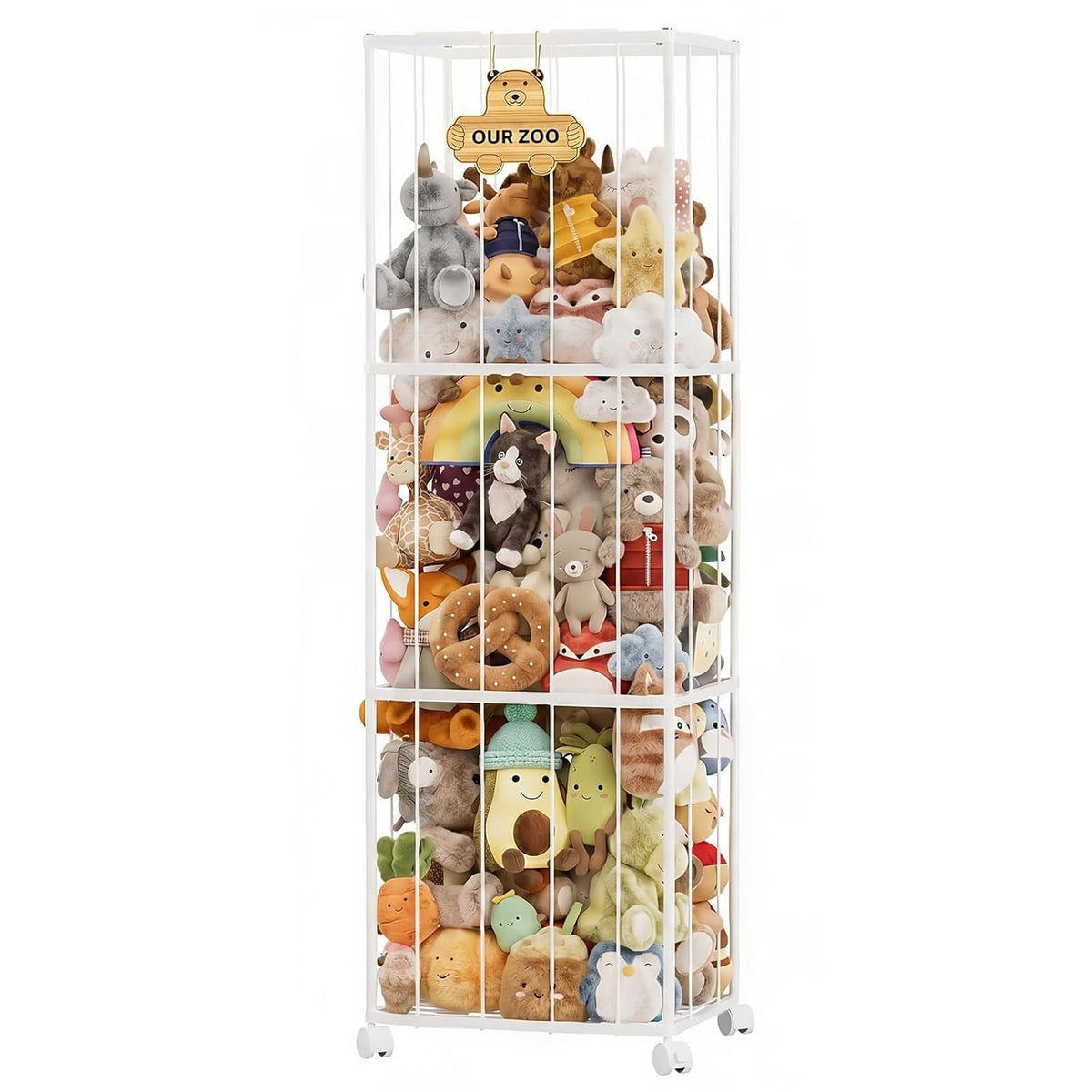 Kids Stuffed Animal Storage: Large Capacity in a 54" Tall Plush Tower