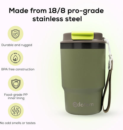 Insulated 16oz Stainless Steel Tumbler Mug Leakproof Double Walled Vacuum Thermal Coffee Cup with 2-in-1 Straw & Lid, Cupholder-Friendly Travel Mug for Hot & Cold Drinks (Pink)