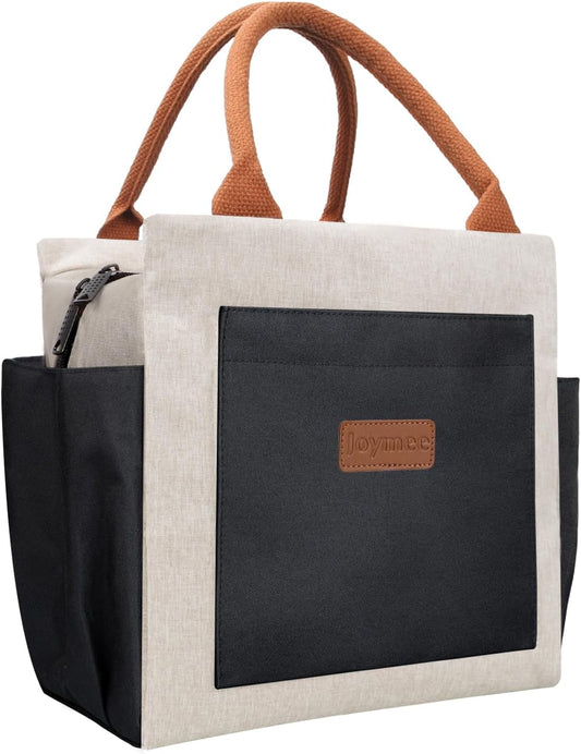 Insulated Lunch Bag For Women Reusable Leakproof - Black | Large Capacity, Bottle Holder & Side Pockets, Leakproof Insulated Design, for Work, Travel, Picnic & Daily Use, for Adult - Colors B