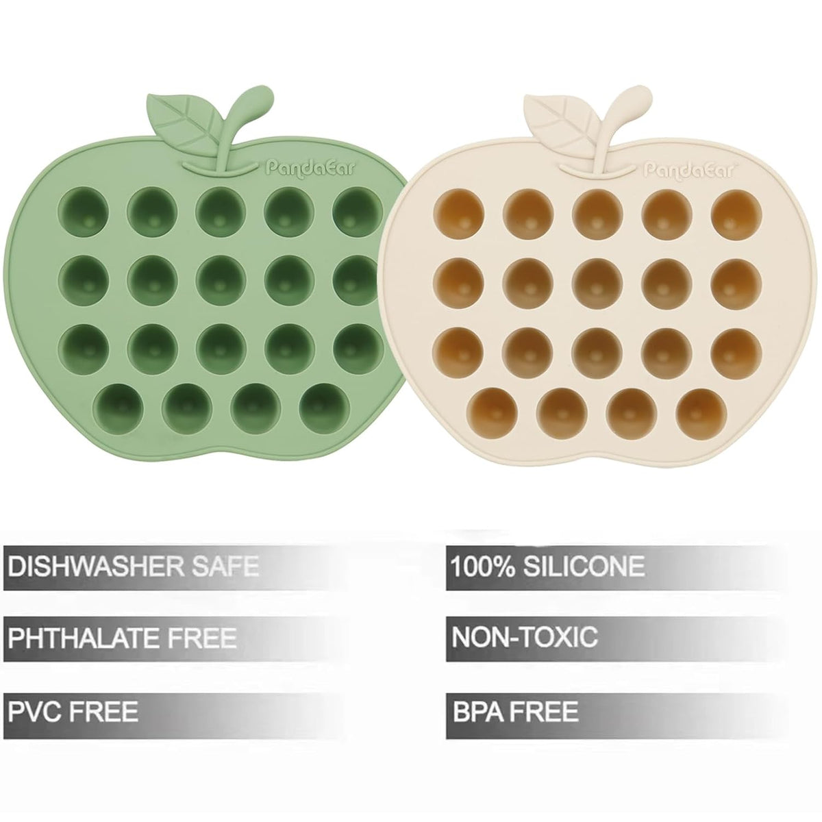 2 Pack Baby Popsicle Molds, Silicone Breastmilk Freezer Tray