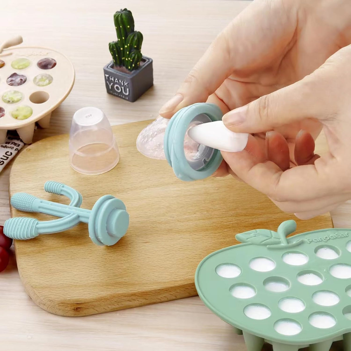 2 Pack Baby Popsicle Molds, Silicone Breastmilk Freezer Tray