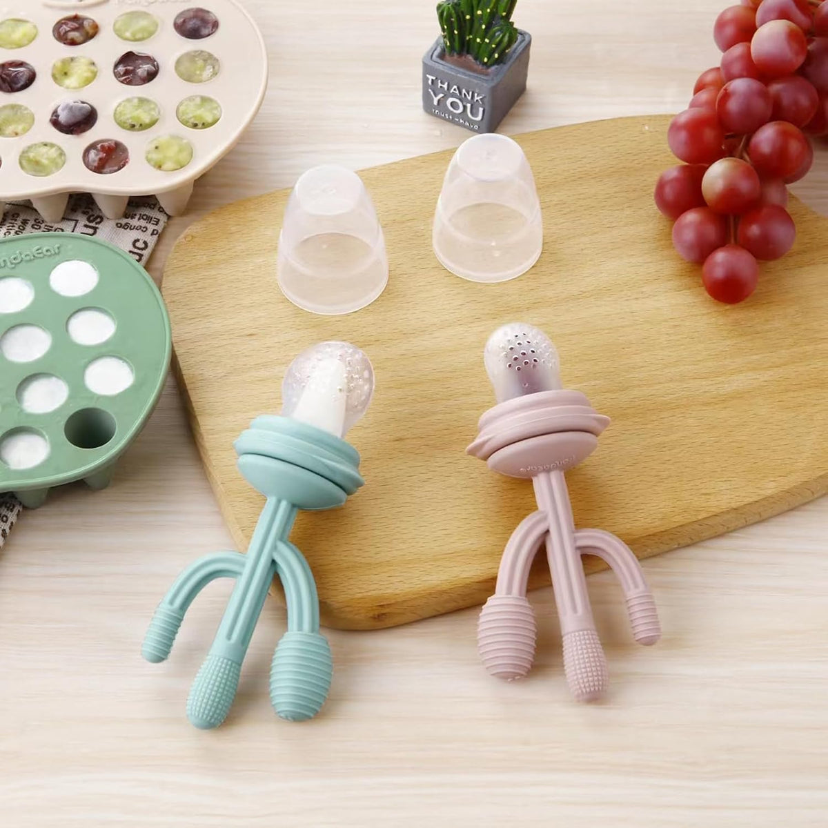 2 Pack Baby Popsicle Molds, Silicone Breastmilk Freezer Tray
