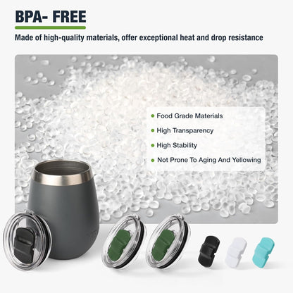 10 oz 295 ml Tumbler Lids,Magnetic Tumbler Lid Replacement for Travel Coffee Mug,BPA Free 2 Pack Black Tumbler Lids & 3 Pack Magnetic Slider