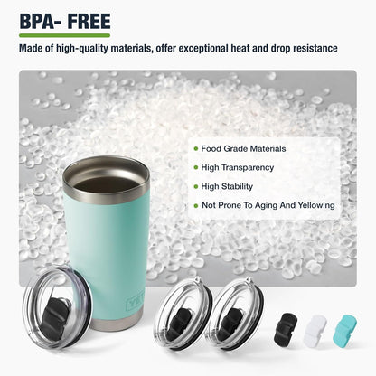 10 oz 295 ml Tumbler Lids,Magnetic Tumbler Lid Replacement for Travel Coffee Mug,BPA Free 2 Pack Black Tumbler Lids & 3 Pack Magnetic Slider