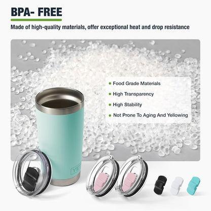 10 oz 295 ml Tumbler Lids,Magnetic Tumbler Lid Replacement for Travel Coffee Mug,BPA Free 2 Pack Black Tumbler Lids & 3 Pack Magnetic Slider
