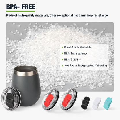 10 oz 295 ml Tumbler Lids,Magnetic Tumbler Lid Replacement for Travel Coffee Mug,BPA Free 2 Pack Black Tumbler Lids & 3 Pack Magnetic Slider