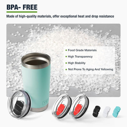 10 oz 295 ml Tumbler Lids,Magnetic Tumbler Lid Replacement for Travel Coffee Mug,BPA Free 2 Pack Black Tumbler Lids & 3 Pack Magnetic Slider