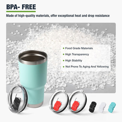 10 oz 295 ml Tumbler Lids,Magnetic Tumbler Lid Replacement for Travel Coffee Mug,BPA Free 2 Pack Black Tumbler Lids & 3 Pack Magnetic Slider