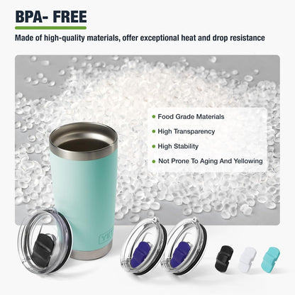 10 oz 295 ml Tumbler Lids,Magnetic Tumbler Lid Replacement for Travel Coffee Mug,BPA Free 2 Pack Black Tumbler Lids & 3 Pack Magnetic Slider