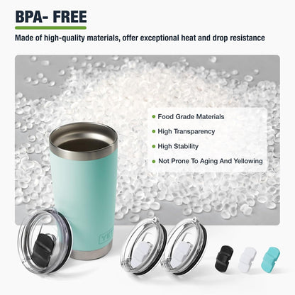 10 oz 295 ml Tumbler Lids,Magnetic Tumbler Lid Replacement for Travel Coffee Mug,BPA Free 2 Pack Black Tumbler Lids & 3 Pack Magnetic Slider