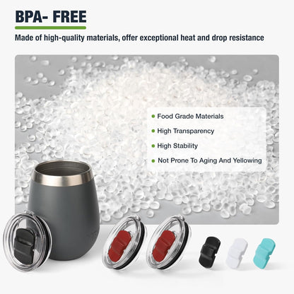 10 oz 295 ml Tumbler Lids,Magnetic Tumbler Lid Replacement for Travel Coffee Mug,BPA Free 2 Pack Black Tumbler Lids & 3 Pack Magnetic Slider