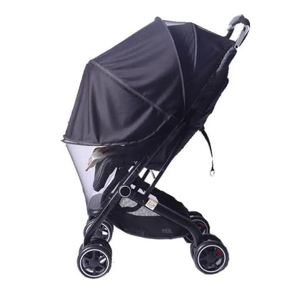 Stroller Cover with Mosquito Net and Sun Shade, Universal Fit, Double Zipper Design, Black
