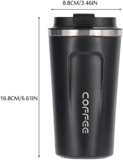 Coffee Travel Mug, 17 oz Thermal Coffee Mug with Spill Leakproof Lid,Vacuum Double Wall Reusable Stainless Steel Travel Coffee Cup for Tea,Water,Beer,Keep Hot/Ice Drinks