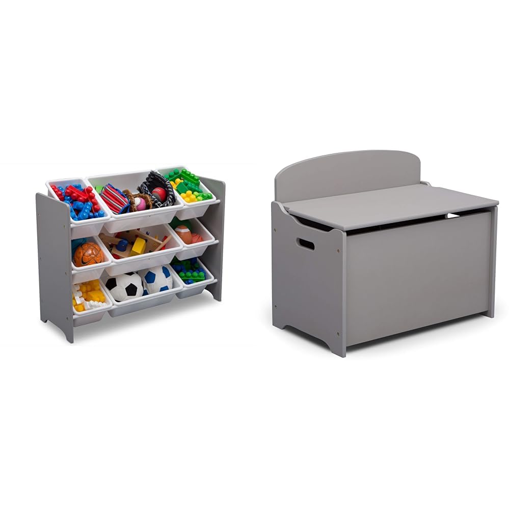 MySize 9 Bin Plastic Toy Organizer - Greenguard Gold Certified, Grey