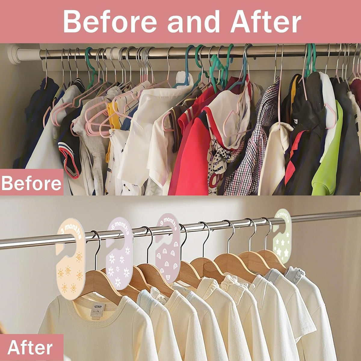Baby Closet Dividers Durable Plastic Clothes Organizers 8 Pack