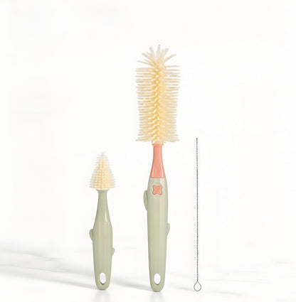 3-in-1 Baby Bottle Brush Set, Green