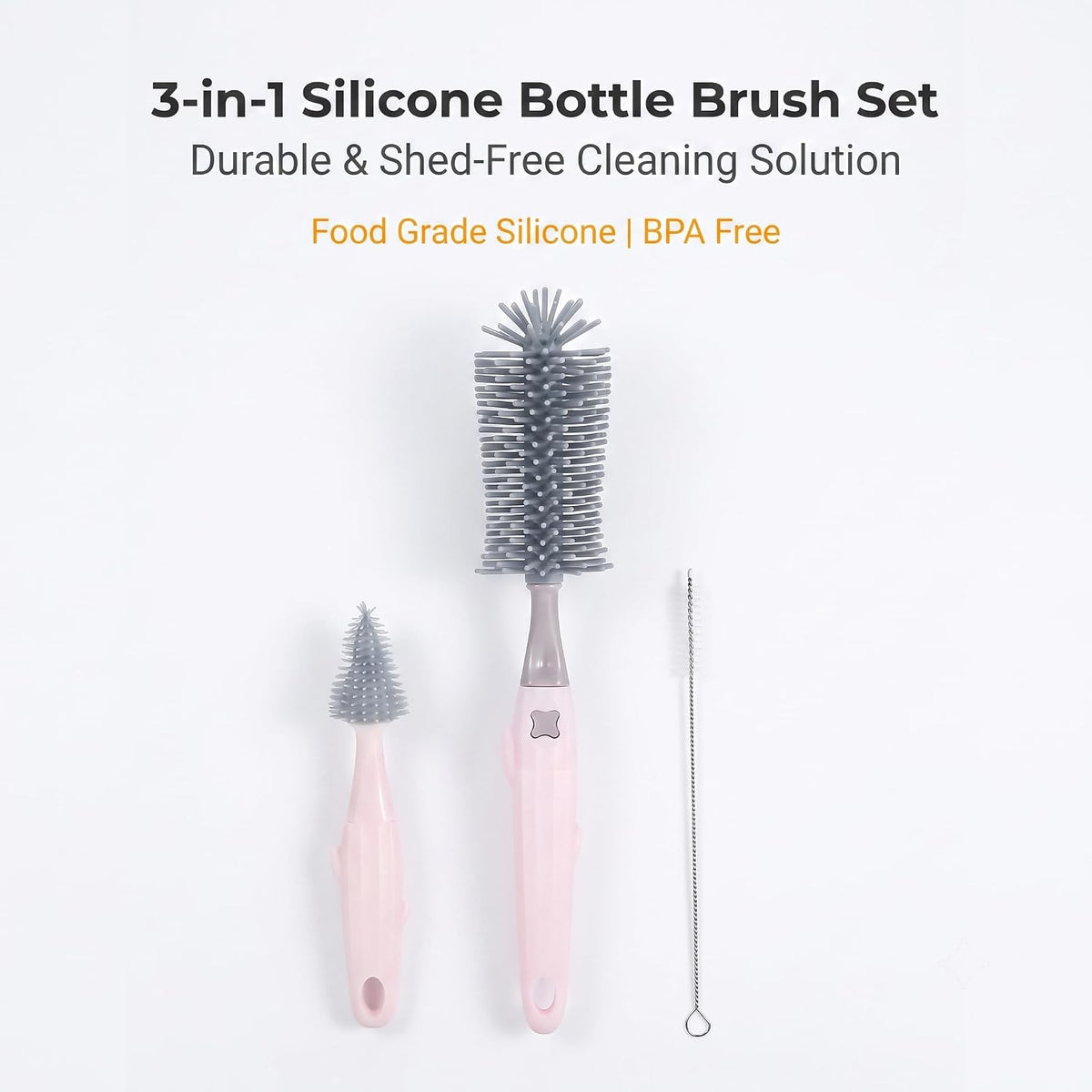 3-in-1 Baby Bottle Brush Set, Green
