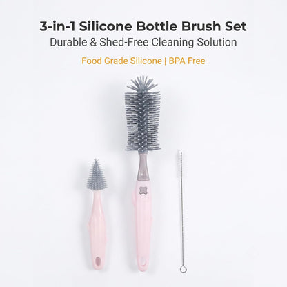 3-in-1 Baby Bottle Brush Set, Green