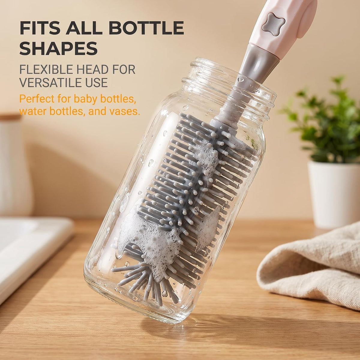 3-in-1 Baby Bottle Brush Set, Green