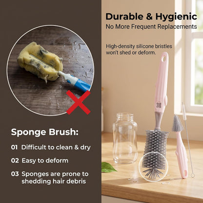 3-in-1 Baby Bottle Brush Set, Green