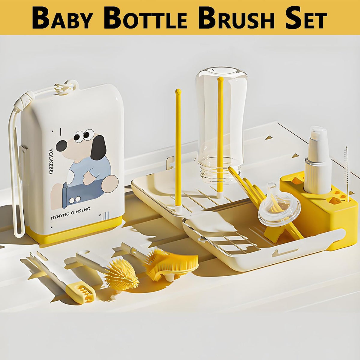 3-in-1 Baby Bottle Brush Set, Green