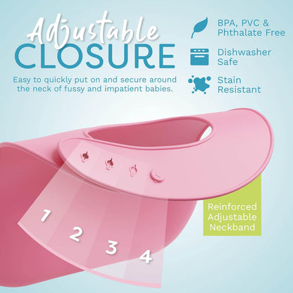 Silicone Bibs for Babies with Food Catcher - 2 Pack Silicone Baby Bib for Boy or Girl - Unisex Infant Bibs, Toddler Bibs