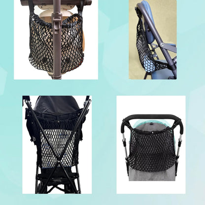 Strollers Wheelchair pet Stroller Universal mesh Storage Bag Additional Storage Space Non-Slip and Adjustable Stroller Accessories Storing Diapers Baby Bottles and Carrying Items Outdoors