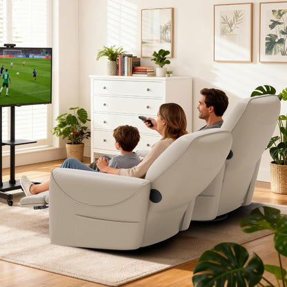 Power Recliner Chair, 270° Swivel Glider, Living Room Recliner with USB-C Port, Nursery Rocking Chair, Gray