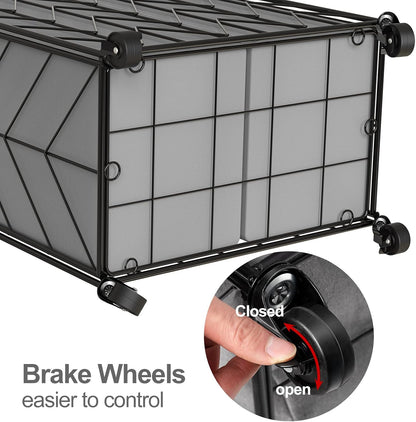 Laundry Hamper 3 Section with Lid, 142L Laundry Basket with Wheels