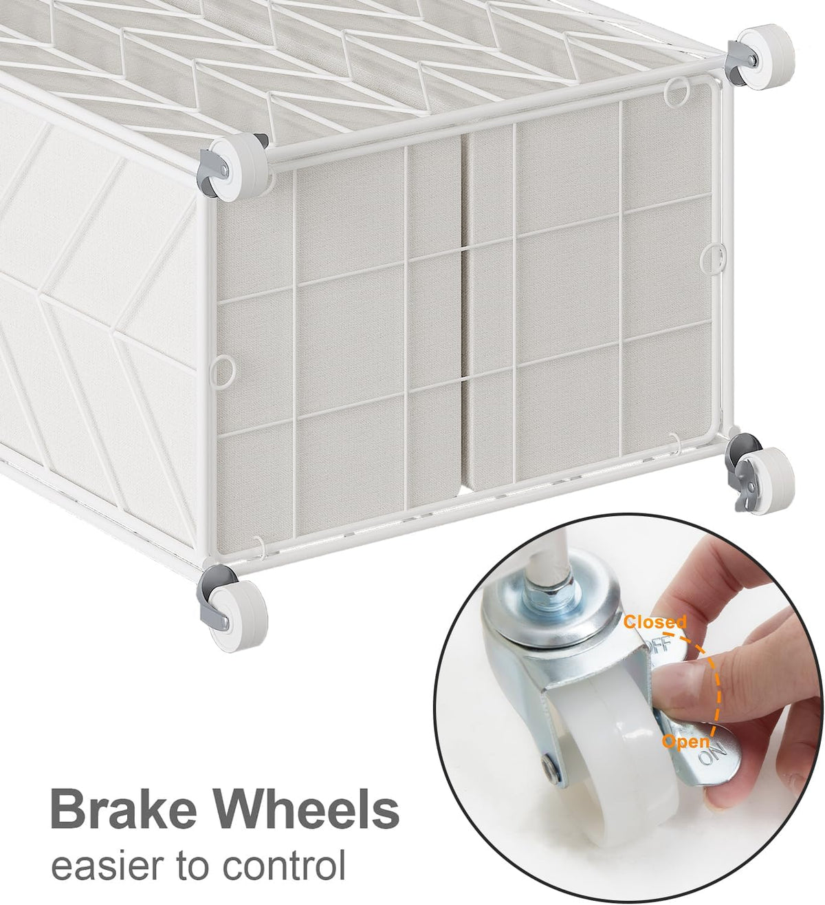 Laundry Hamper 3 Section with Lid, 142L Laundry Basket with Wheels