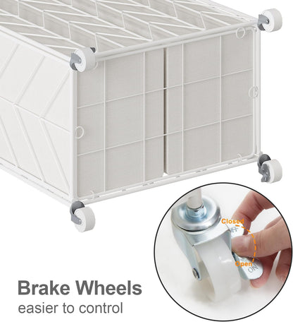 Laundry Hamper 3 Section with Lid, 142L Laundry Basket with Wheels