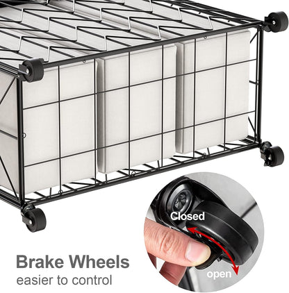 Laundry Hamper 3 Section with Lid, 142L Laundry Basket with Wheels