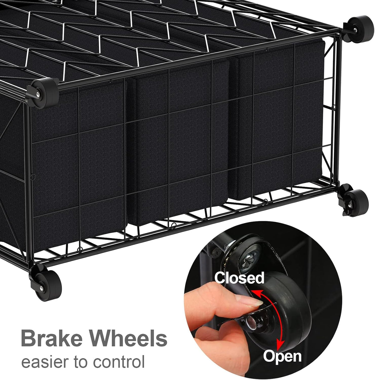 Laundry Hamper 3 Section with Lid, 142L Laundry Basket with Wheels