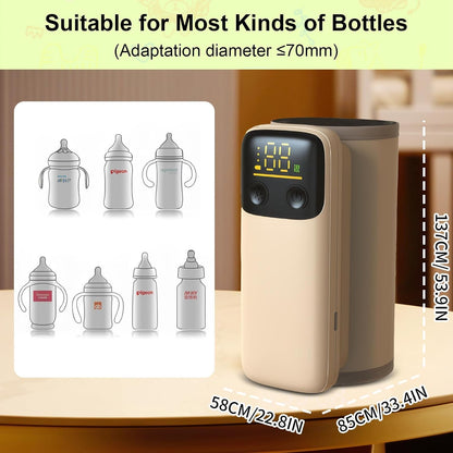 Portable Bottle Warmer for Travel, Fast Heating - Travel Bottle Warmer with Battery-Powered Temperature Display Bottle Warmer On The Go
