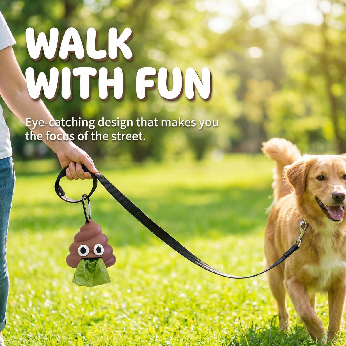 Dog Poop Bag Dispenser for Dog Leash, Poop Shape Sturdy Holder