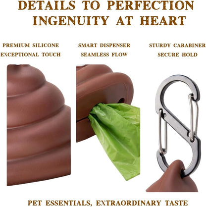 Dog Poop Bag Dispenser for Dog Leash, Poop Shape Sturdy Holder