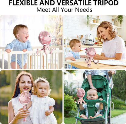 Mini Handheld Personal Portable Fan, Baby Stroller Fan Pink