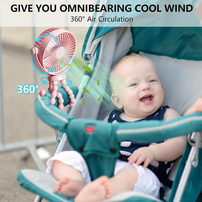 Mini Handheld Personal Portable Fan, Baby Stroller Fan Pink