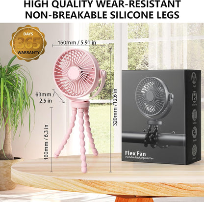 Mini Handheld Personal Portable Fan, Baby Stroller Fan Pink