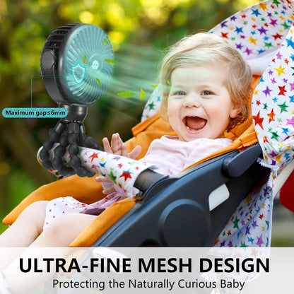Mini Handheld Personal Portable Fan, Baby Stroller Fan Pink