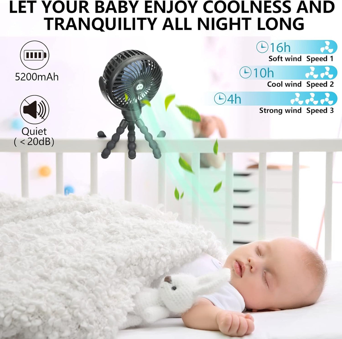 Mini Handheld Personal Portable Fan, Baby Stroller Fan Pink